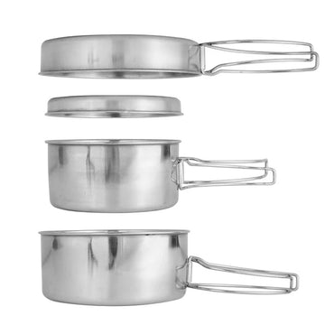 Stainless steel camping cooking harness set