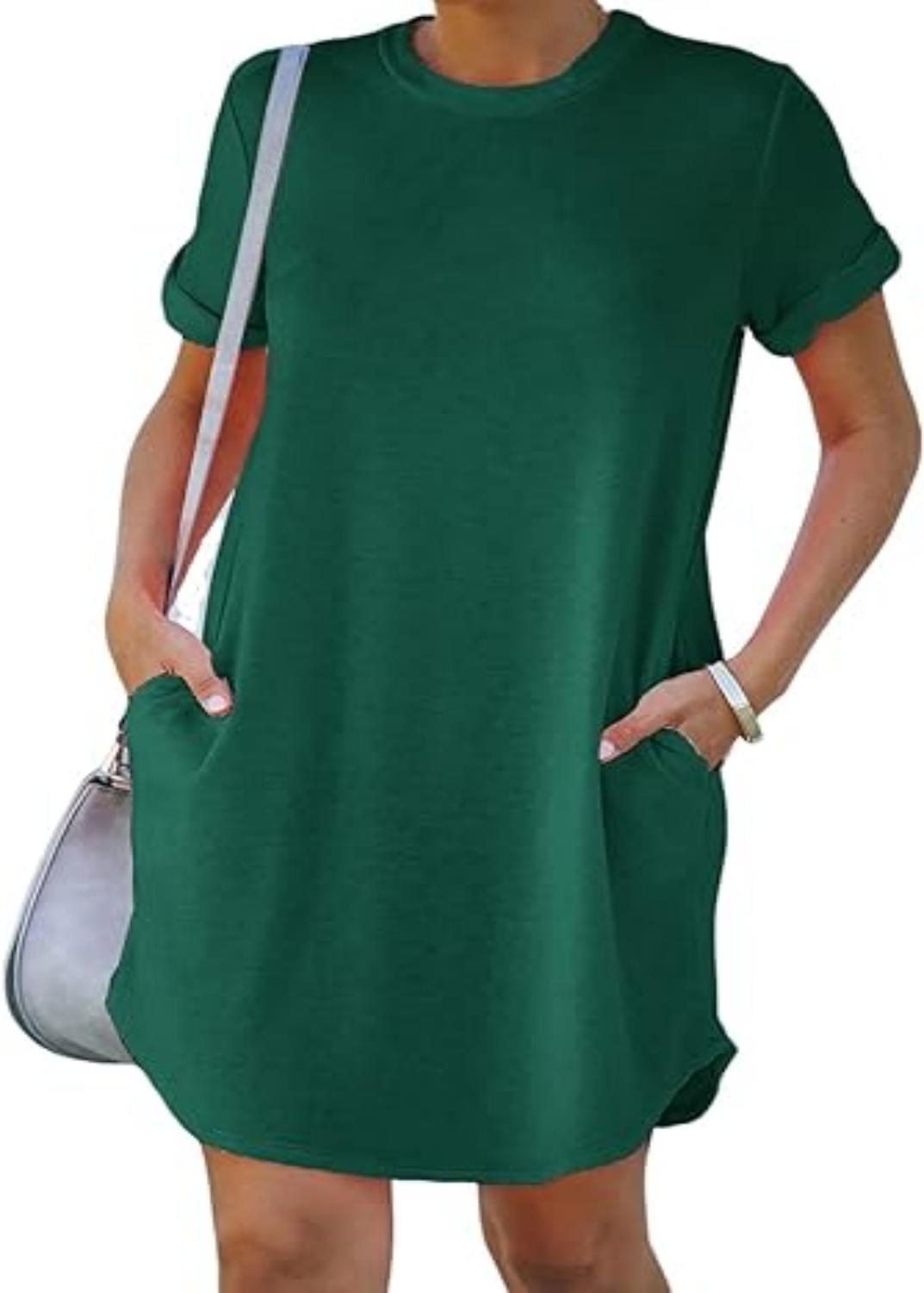lisa - Lässiges kurzärmliges T-Shirt-Kleid mit Taschen