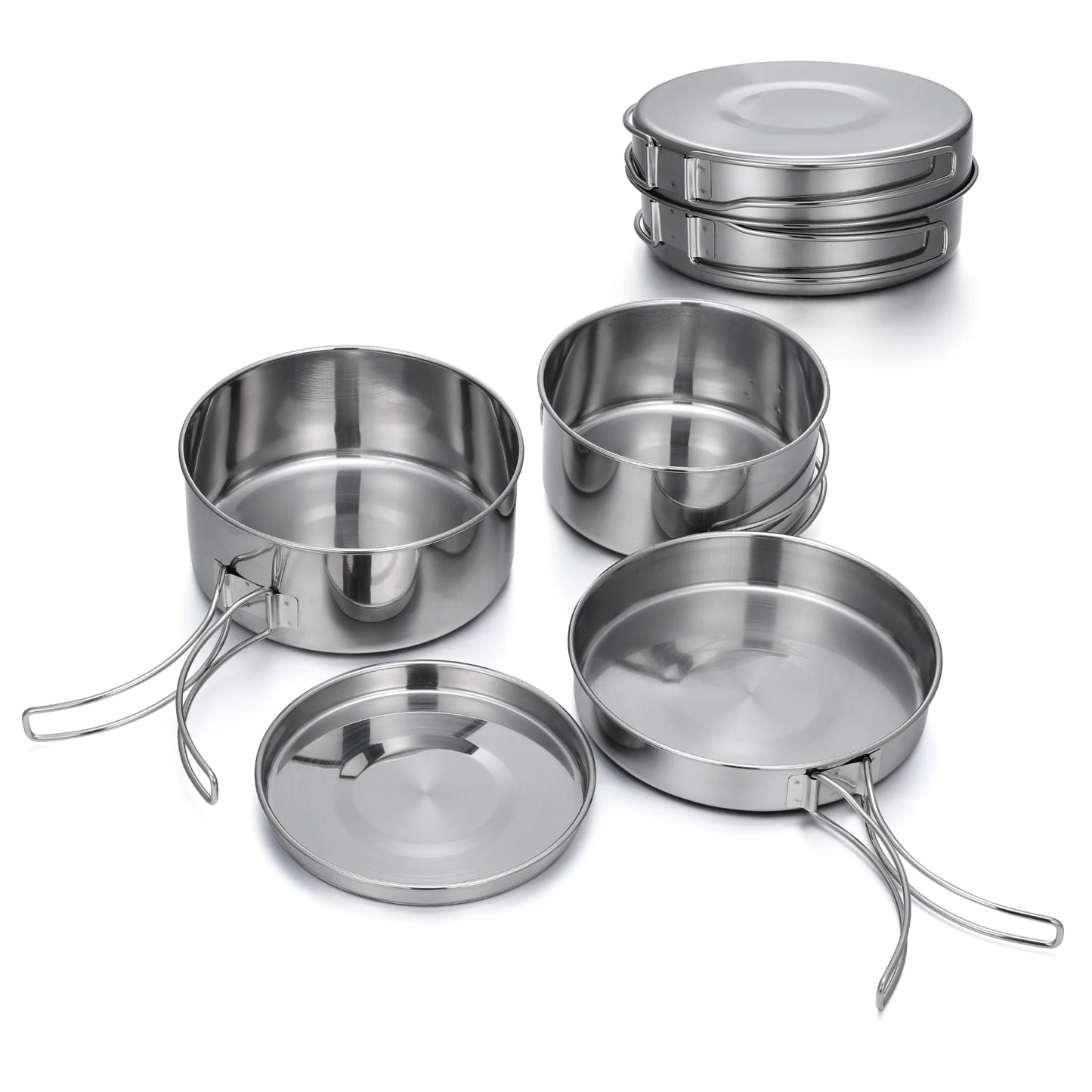Stainless steel camping cooking harness set