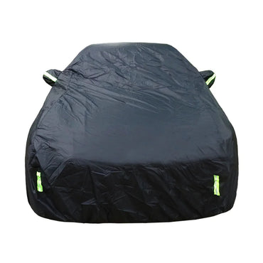 Car cover with reflector strips for outdoor use