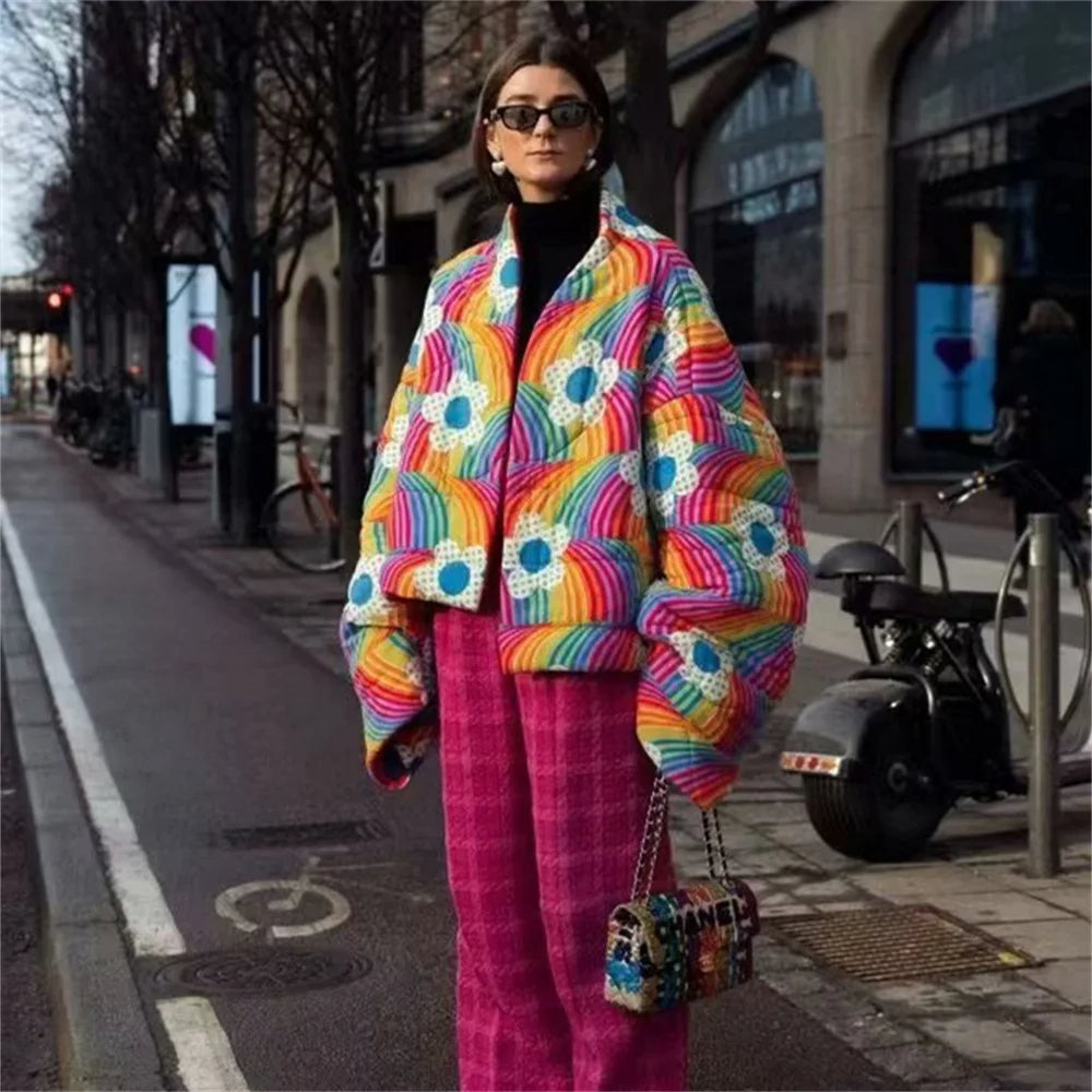 Printed cardigan made of cotton