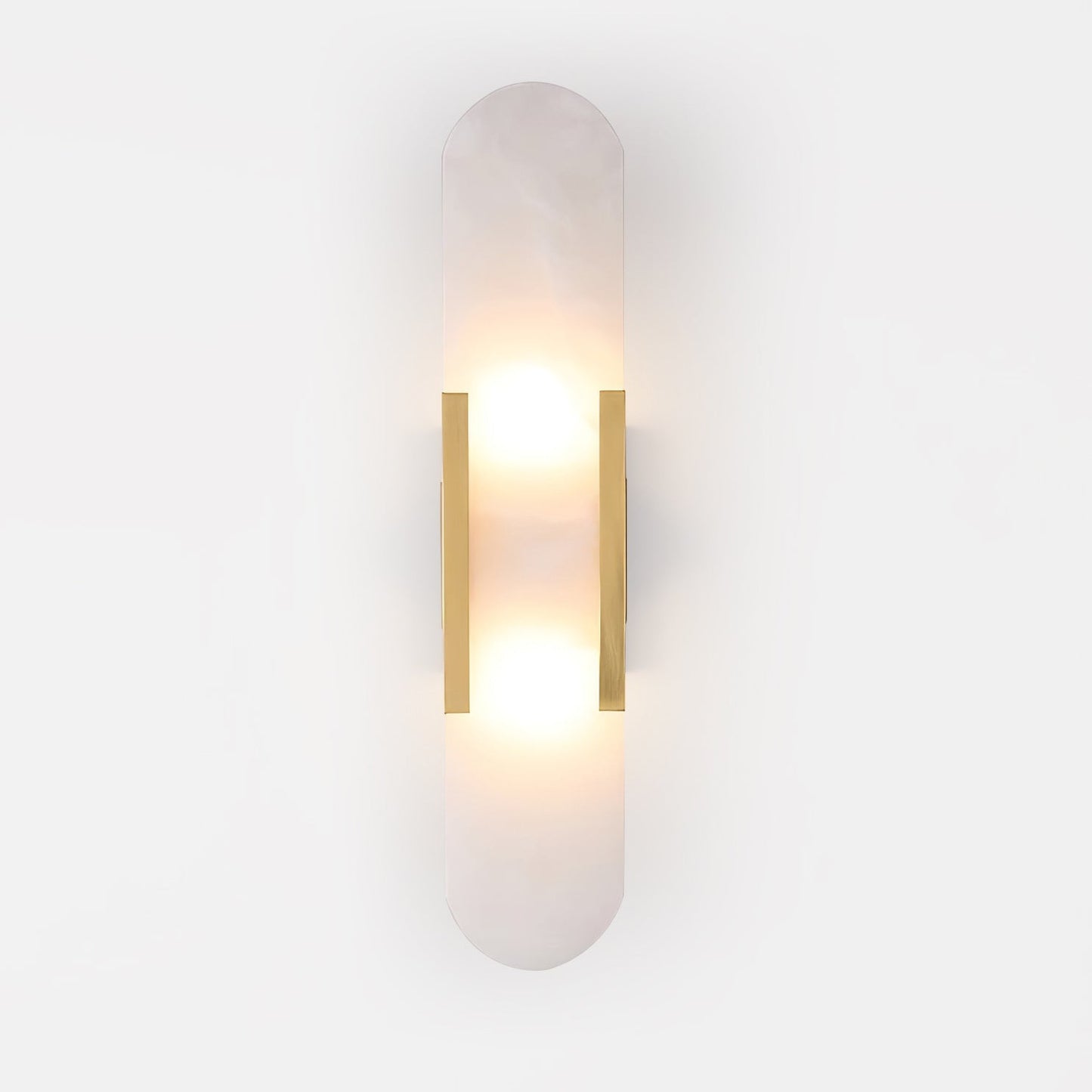 Sorenis — Verlängerte Alabaster-Wandlampe mit klassischem Metalldesign