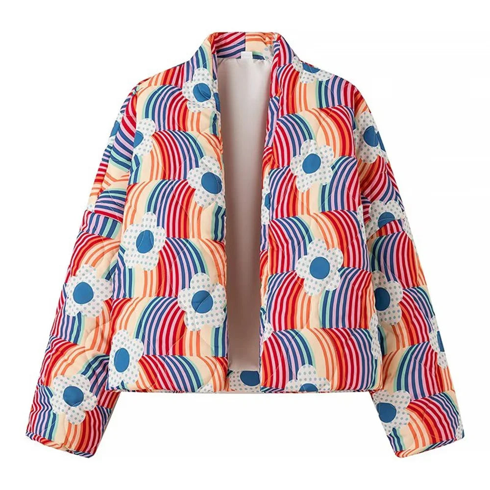 Printed cardigan made of cotton