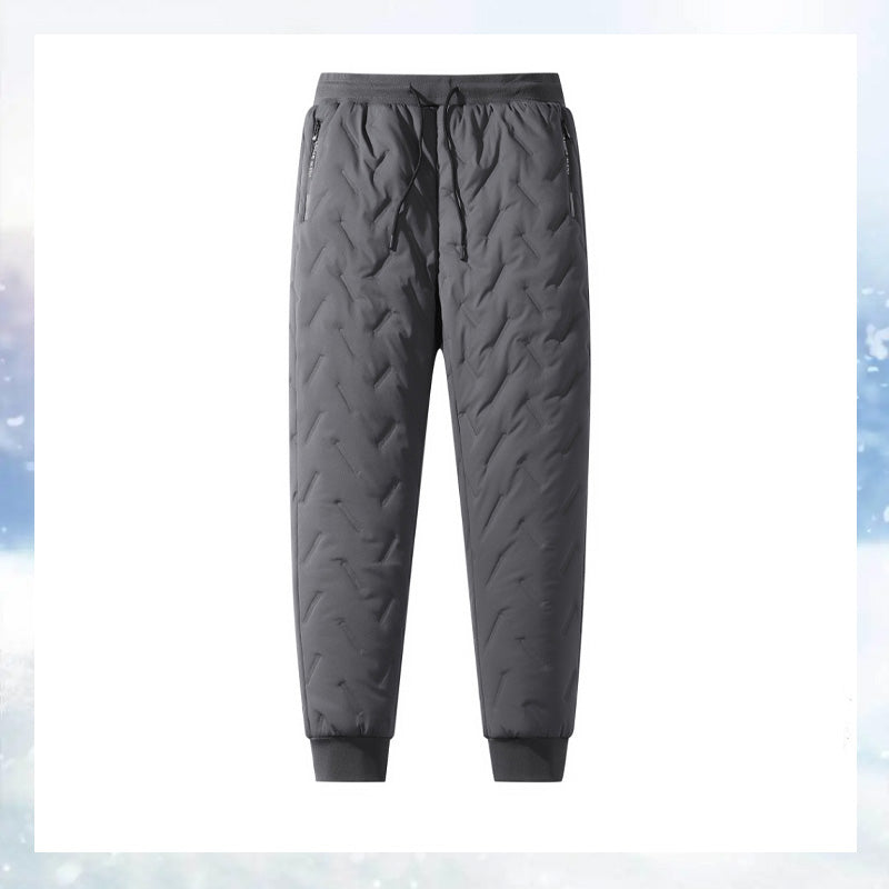 Reinforced cotton trousers with lambskin