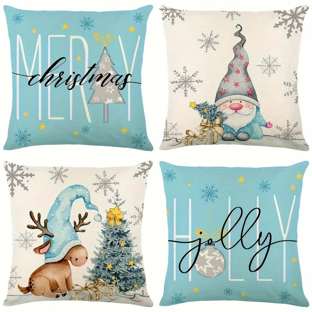4 piece Christmas Throw pillowcases