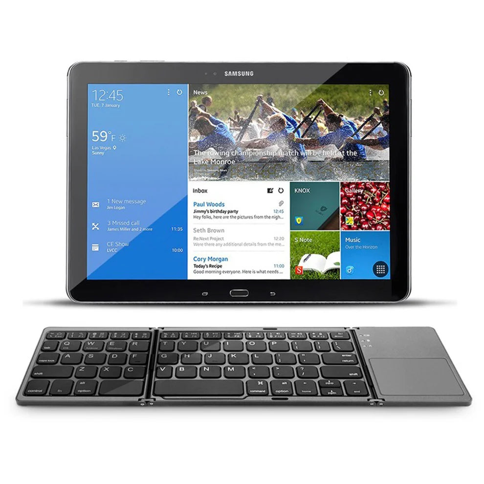 Foldable wireless keyboard with ultra-lim touchpad
