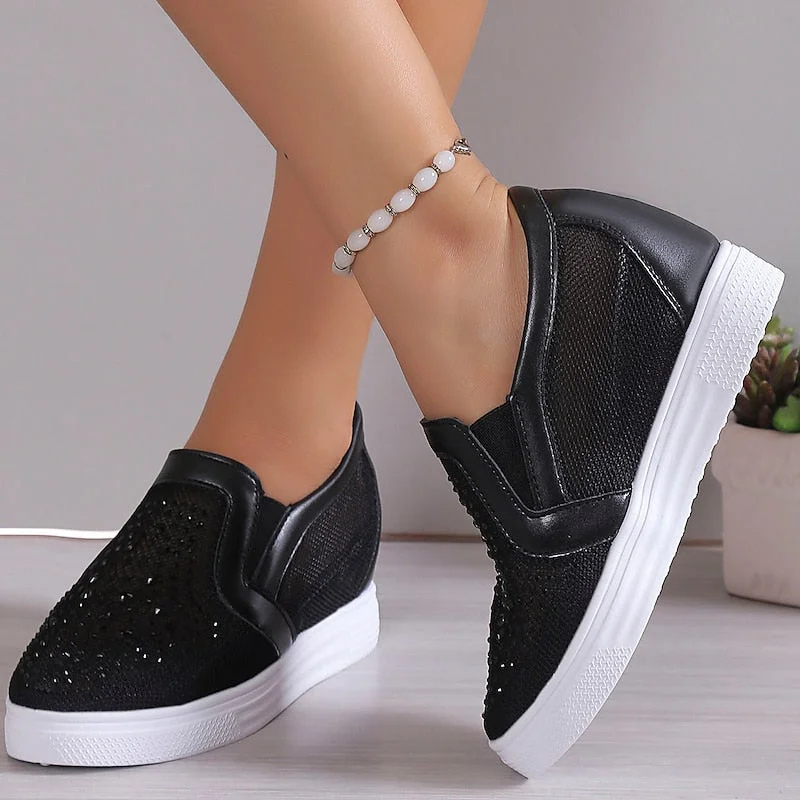 Fashionable crystal sneakers for women