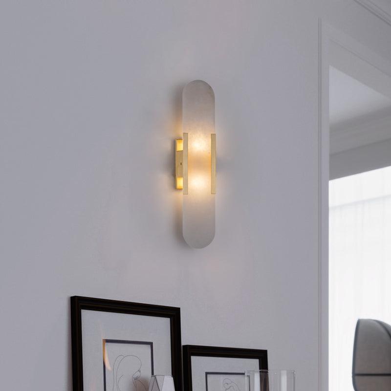 Sorenis — Verlängerte Alabaster-Wandlampe mit klassischem Metalldesign