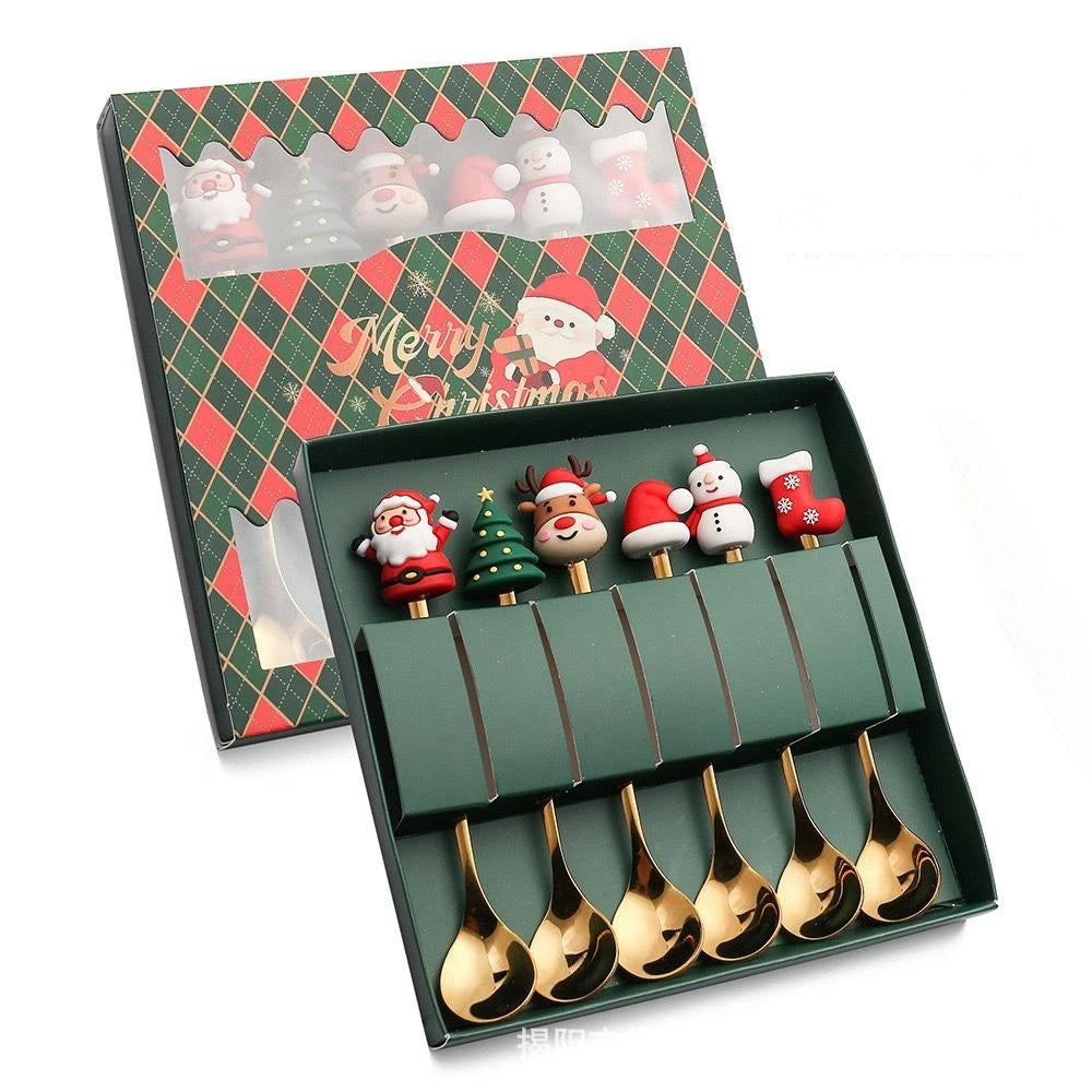 Christmas tableware set: spoon and stainless steel fork