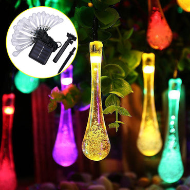 Solar lamp with water droplet fairy lights
