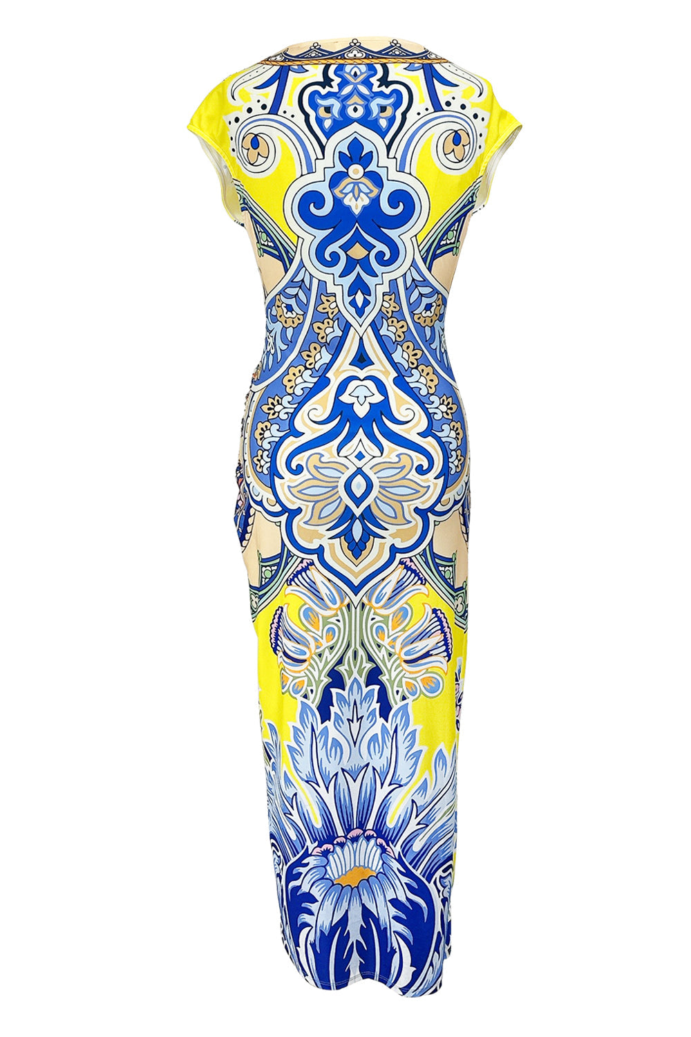 V-neck wrap style midi dress