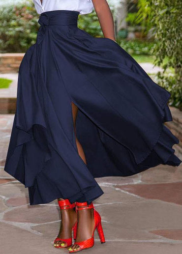 Rogue Wrap Skirt with Back Zipper, Lace-Up Closure and Side Pockets for Women