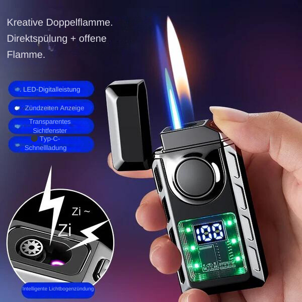 Feuerzeug Wiederaufladbar mit farbigen Lichtern
