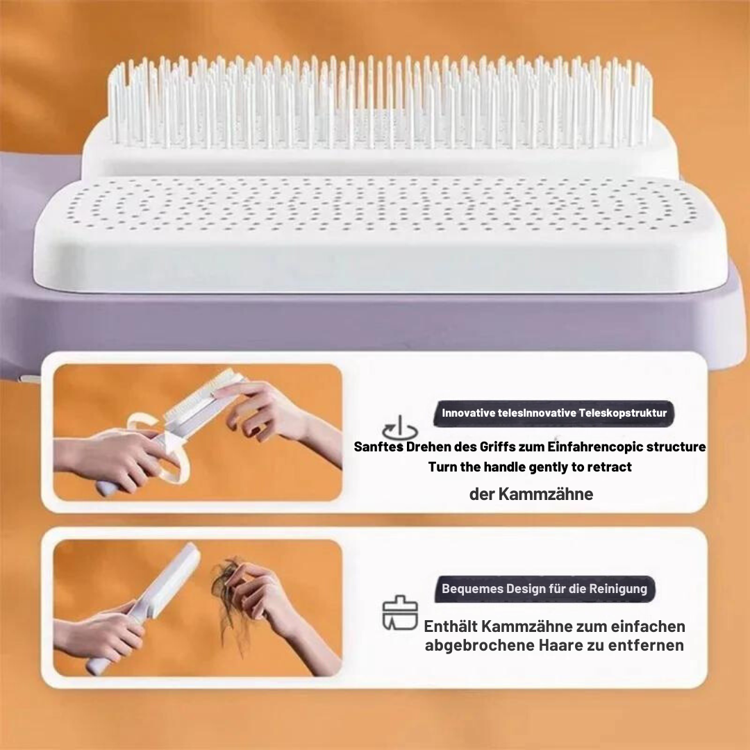 Self -cleaning hairbrush