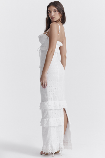 Eve | White Broderie Maxi Dress