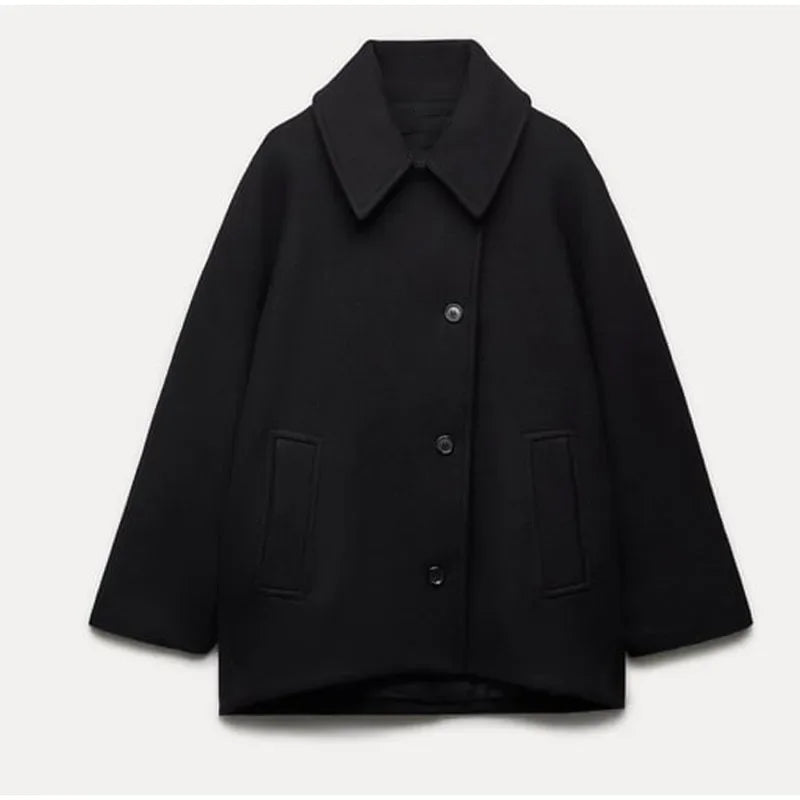 Brenda | Solid coat with redundant collar