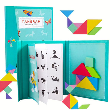 Tangram learning magnetic board for on the go