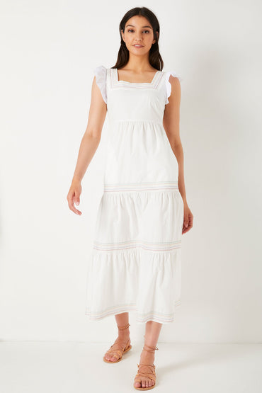 Tess tiered cotton summer dress - White
