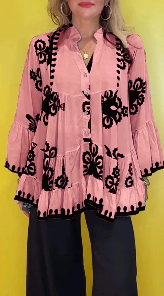 Boho Ruffle Top - Effortless boho vibes with our chic ruffle top! ✨🌿