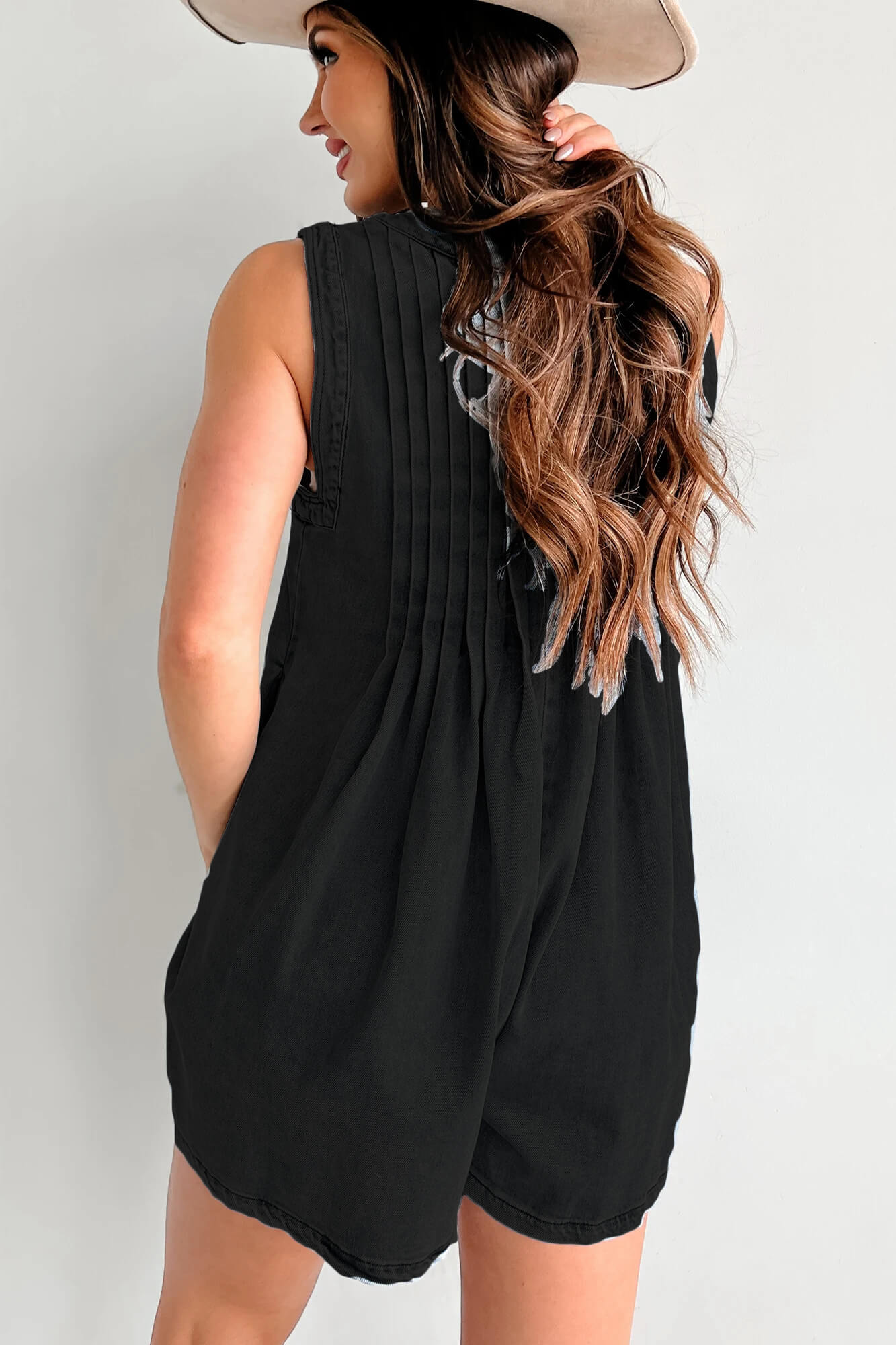 Abbey | Airy denim overalls with bow closure