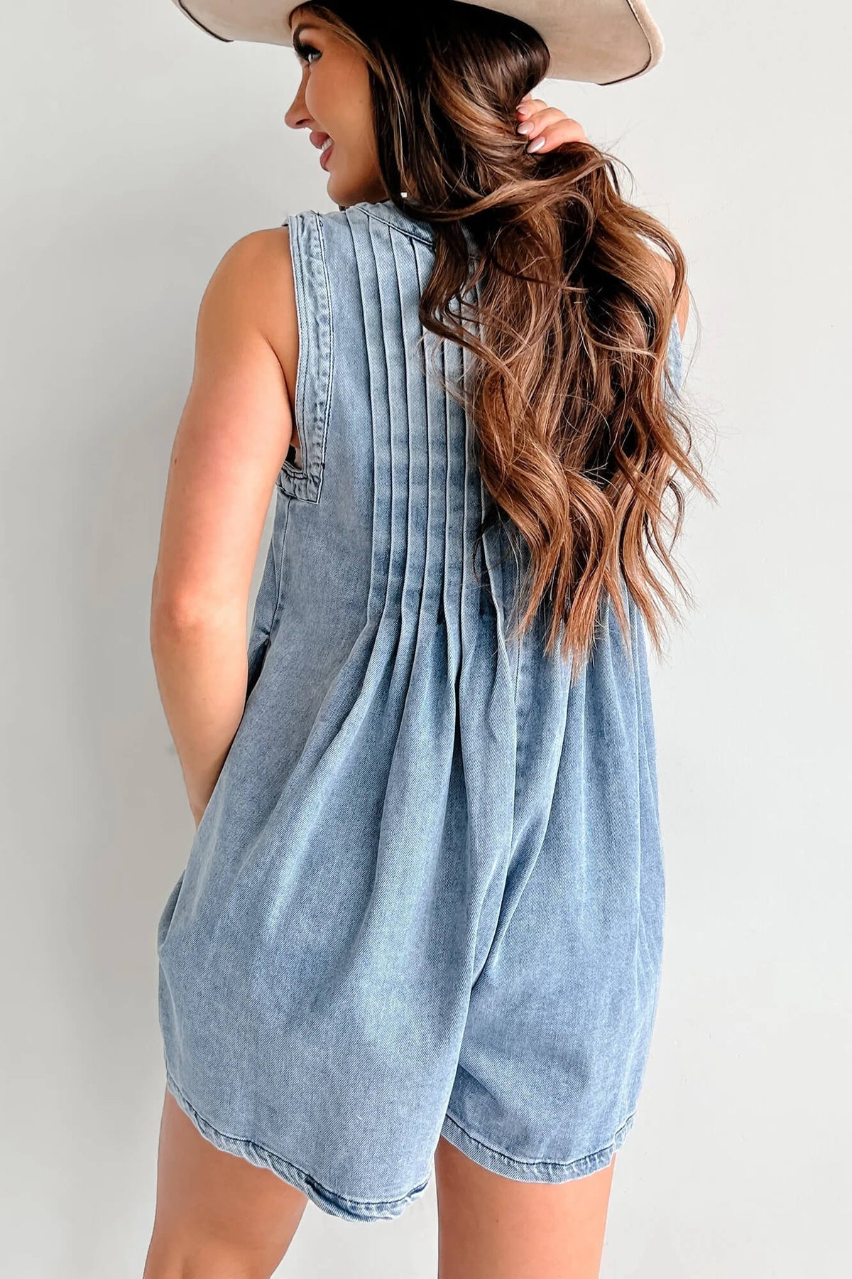 Abbey | Airy denim overalls with bow closure