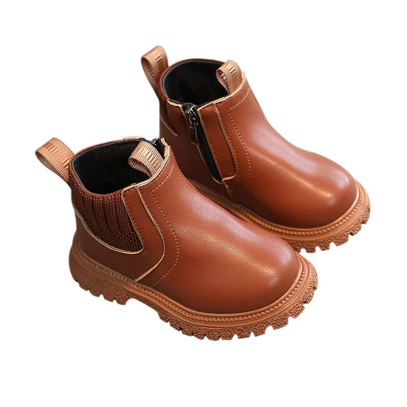 Natural boots made of non -slip leather