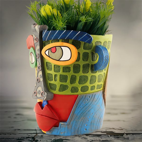 Handmade brutal abstract beauty face flower pot - Buy two and get free shipping!