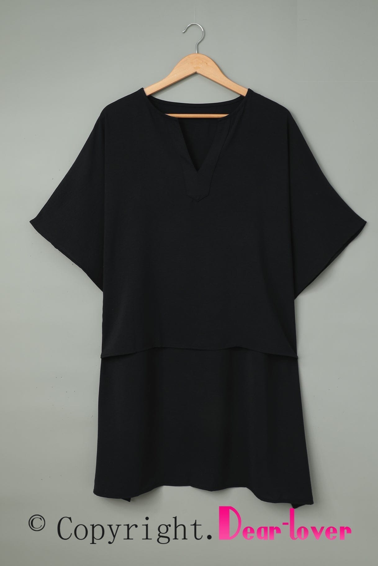 Lässige V-Ausschnitt Kurzarm Chiffon-Bluse