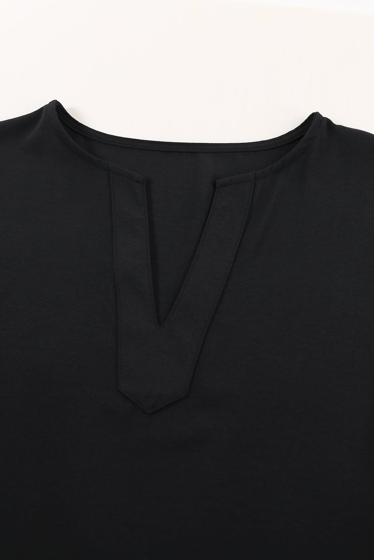 Lässige V-Ausschnitt Kurzarm Chiffon-Bluse