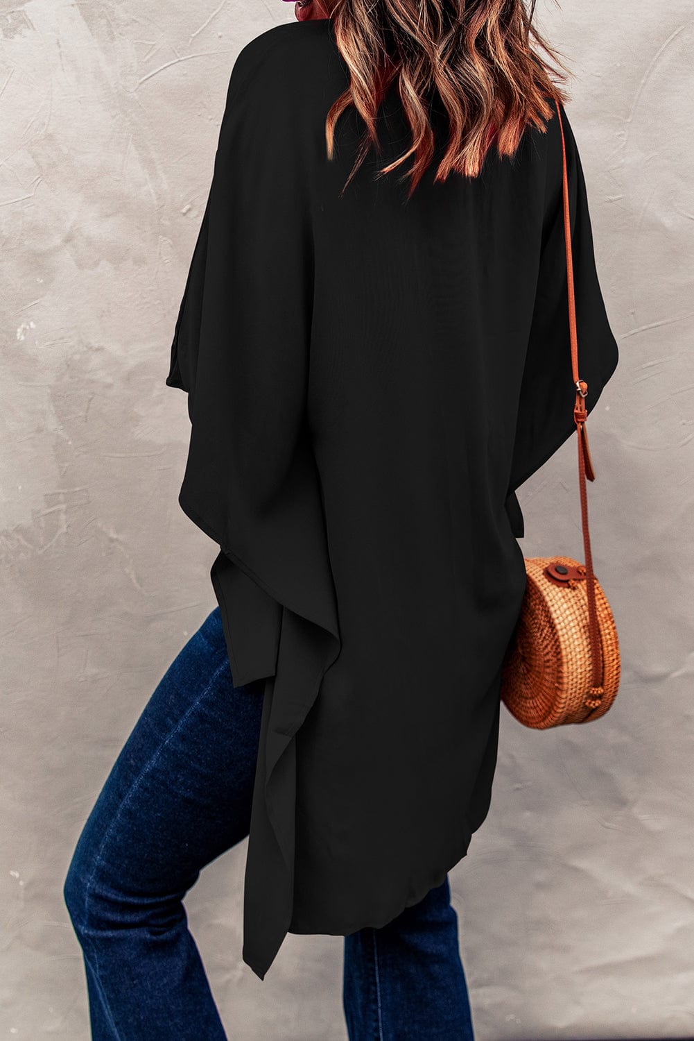 Lässige V-Ausschnitt Kurzarm Chiffon-Bluse