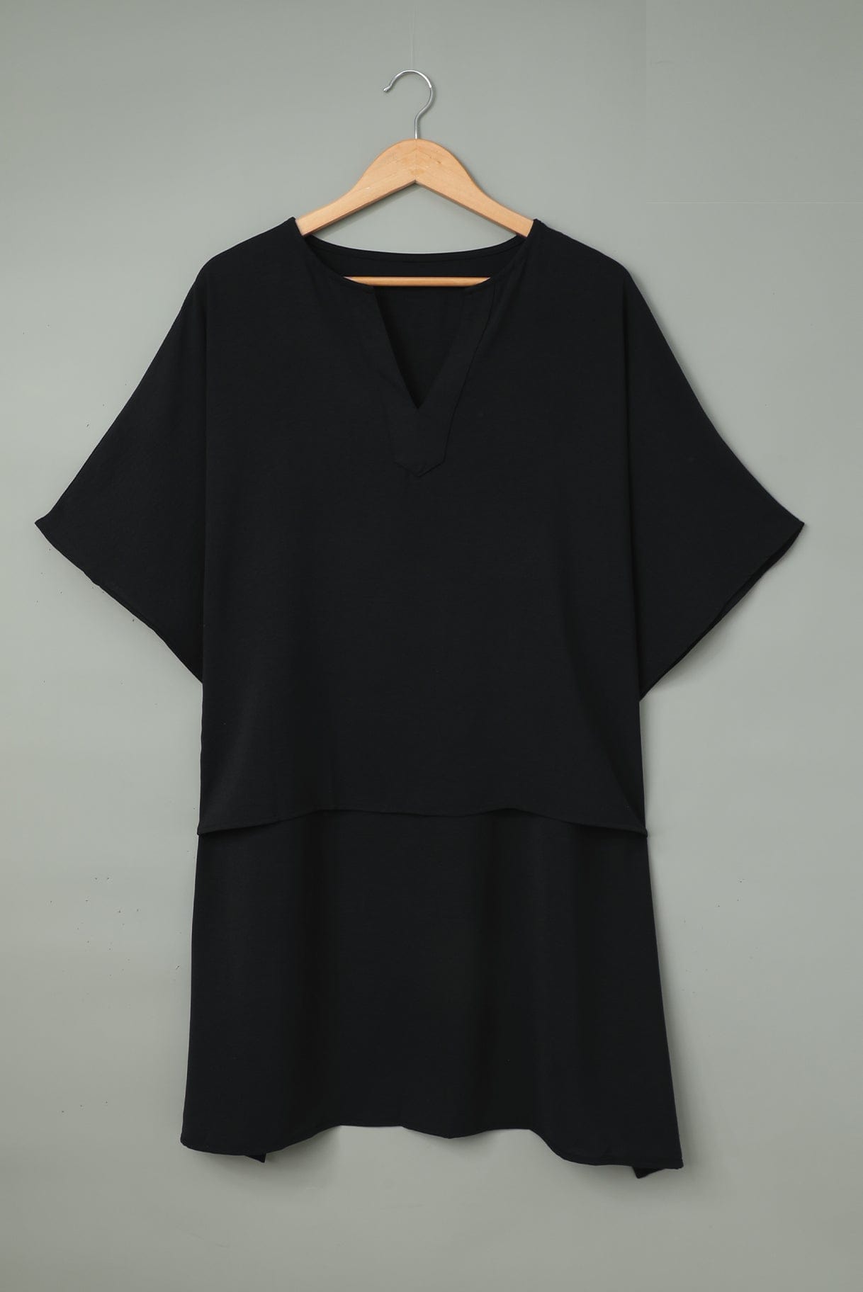 Lässige V-Ausschnitt Kurzarm Chiffon-Bluse