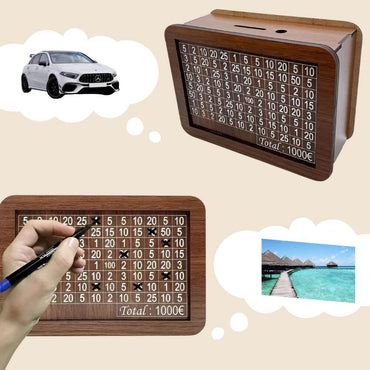 Piggy bank made of wood