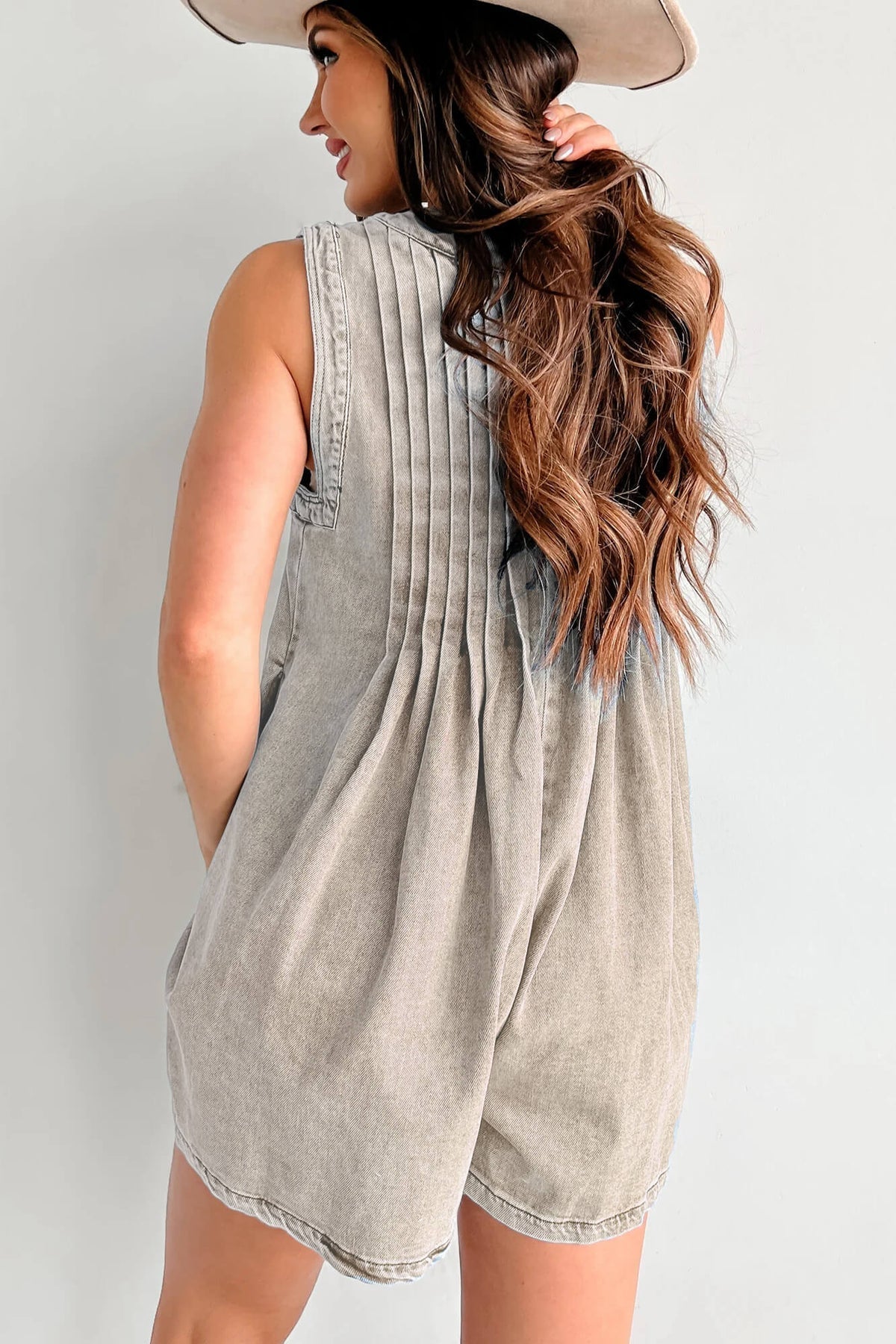 Abbey | Airy denim overalls with bow closure