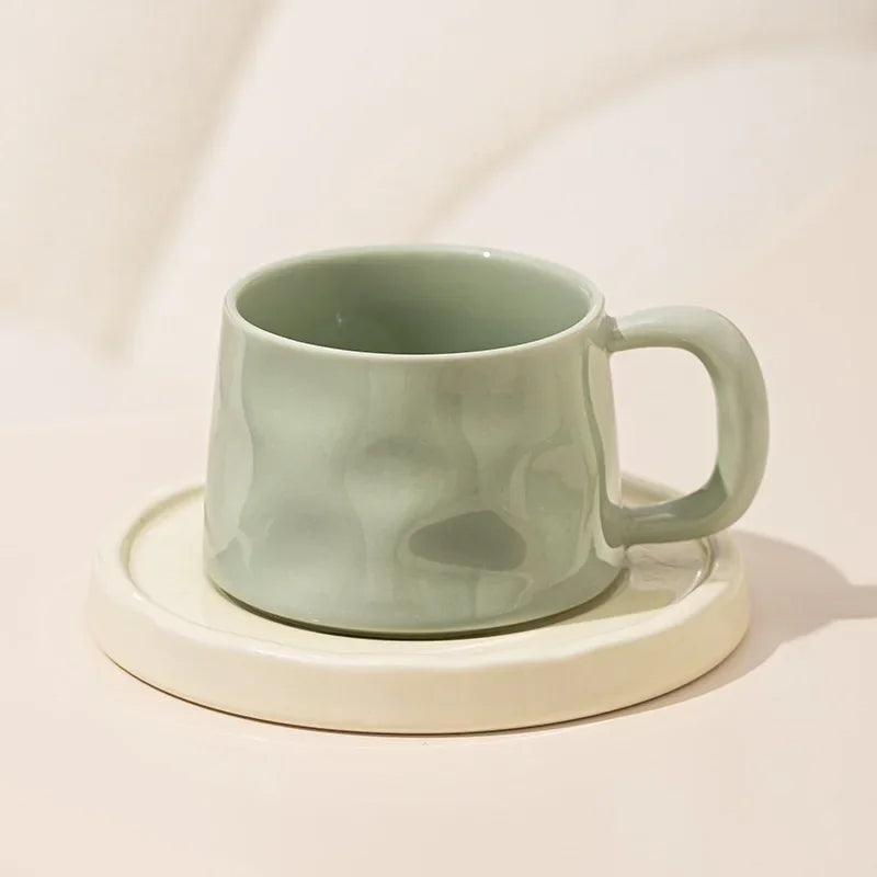 Ceramic coffee mug and saucer set
