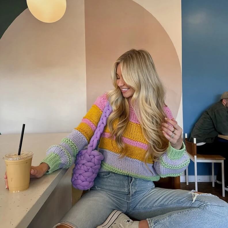 Chunky Stricktasche - Tragen Sie Stil und Komfort mühelos