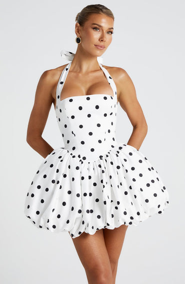 Maricia | Mini Dress - Black Polka Dot