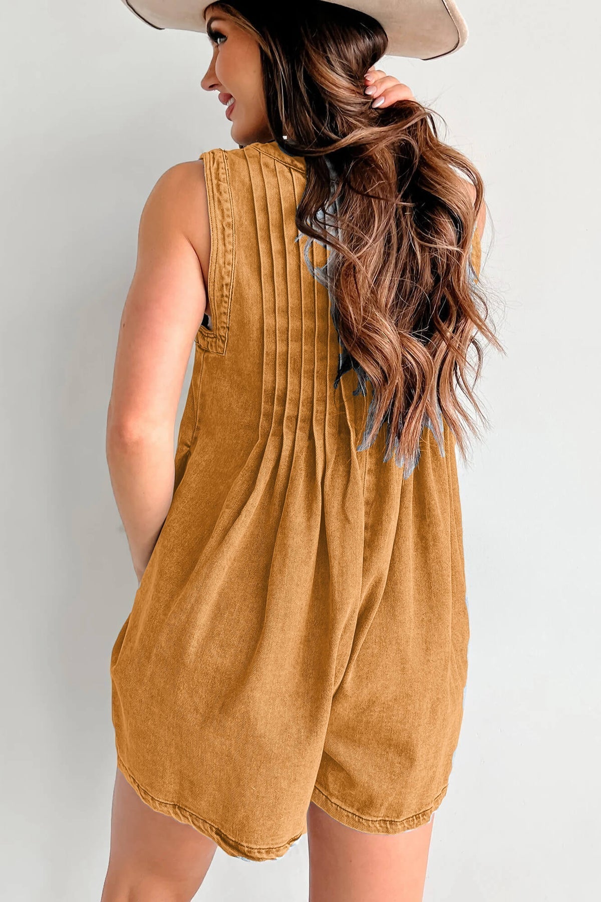 Abbey | Airy denim overalls with bow closure