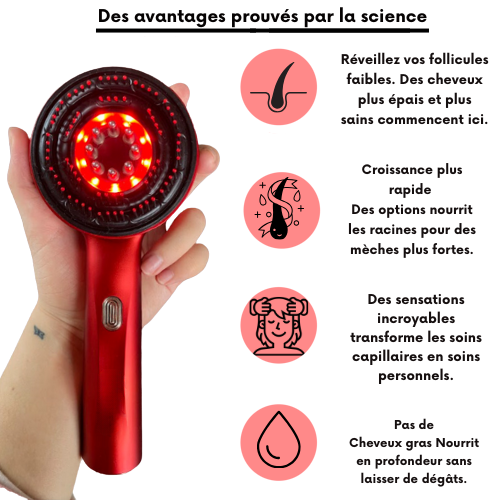 Vibrating hairbrush with scalp care oil