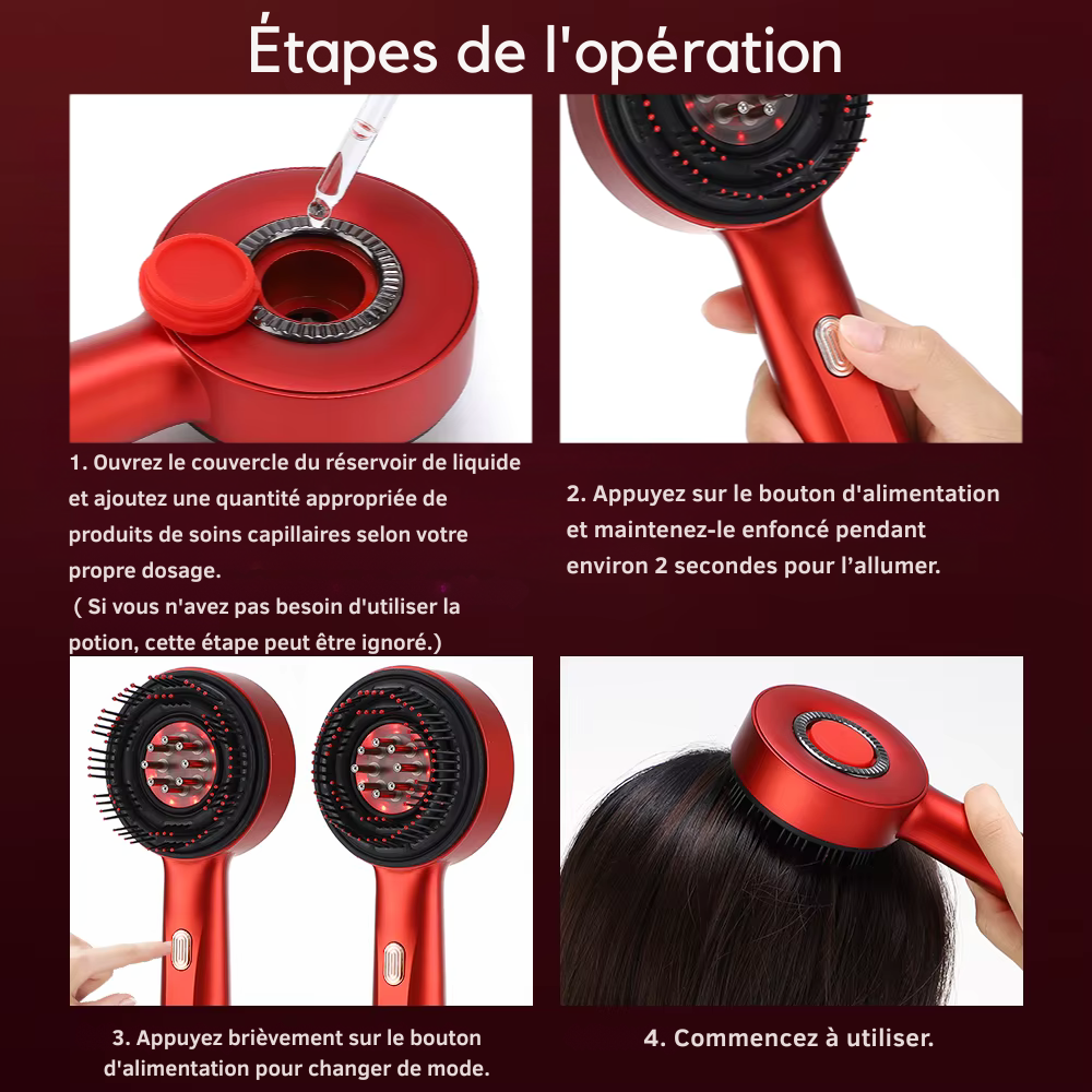 Vibrating hairbrush with scalp care oil