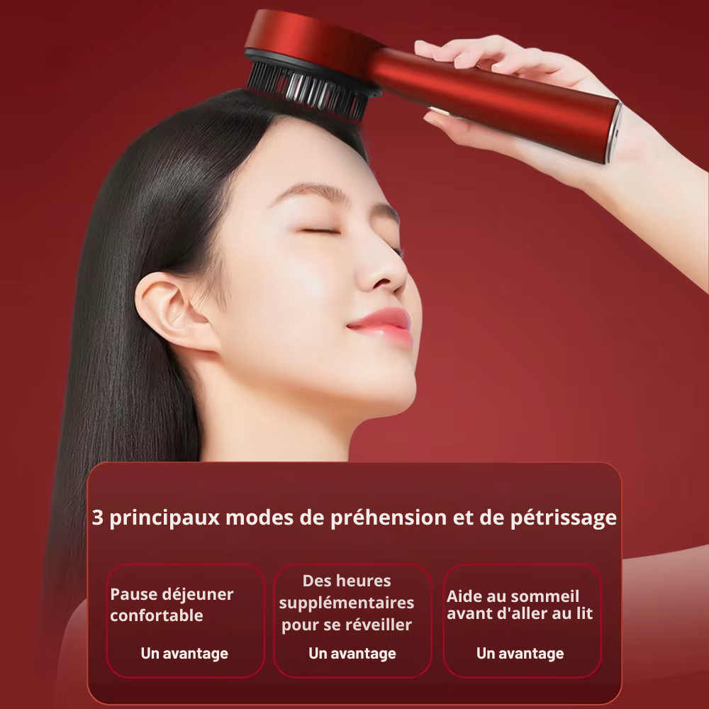 Vibrating hairbrush with scalp care oil