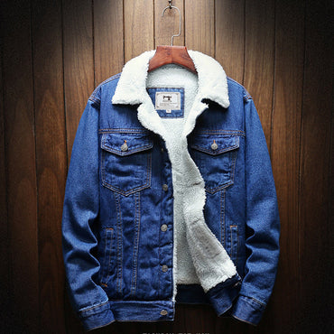 Feeded denim jacket for men