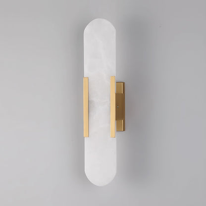Sorenis — Verlängerte Alabaster-Wandlampe mit klassischem Metalldesign