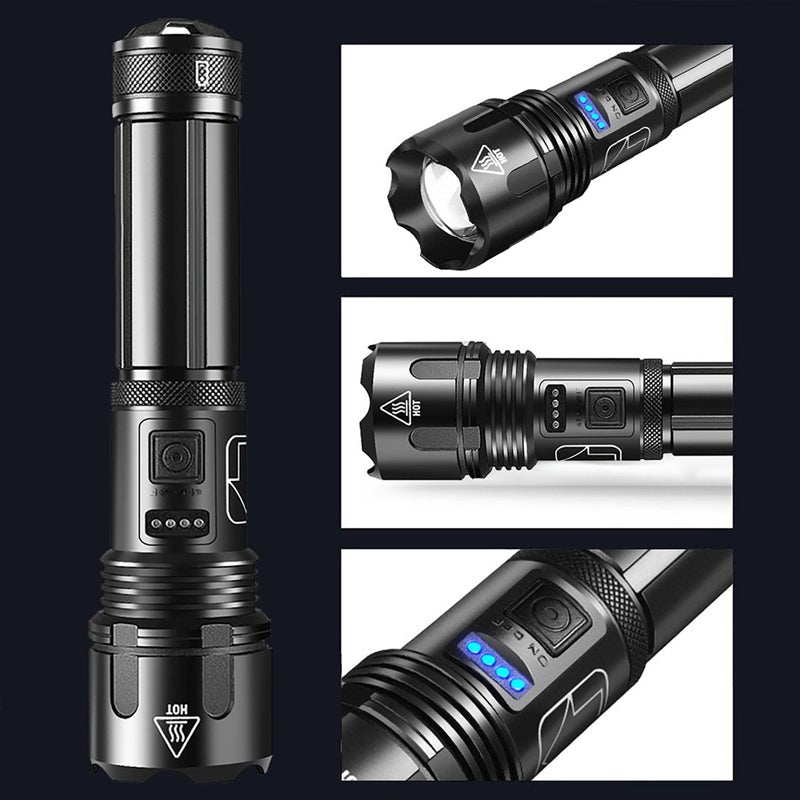 MaxiLumi | Ultrahelle wasserdichte Taschenlampe mit einer Reichweite von 500 m (KOSTENLOSes USB-Kabel)