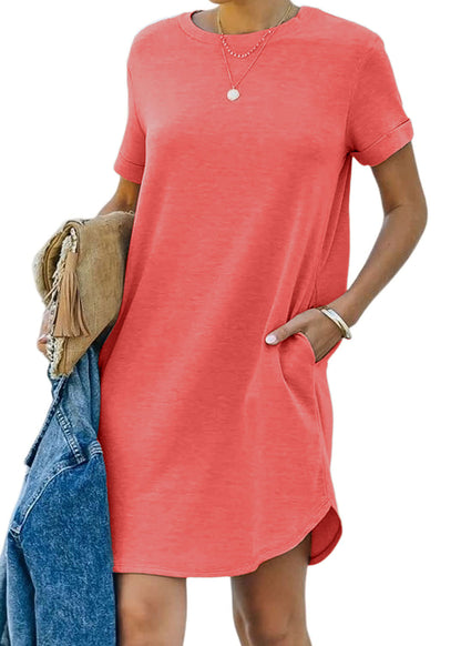 lisa - Lässiges kurzärmliges T-Shirt-Kleid mit Taschen