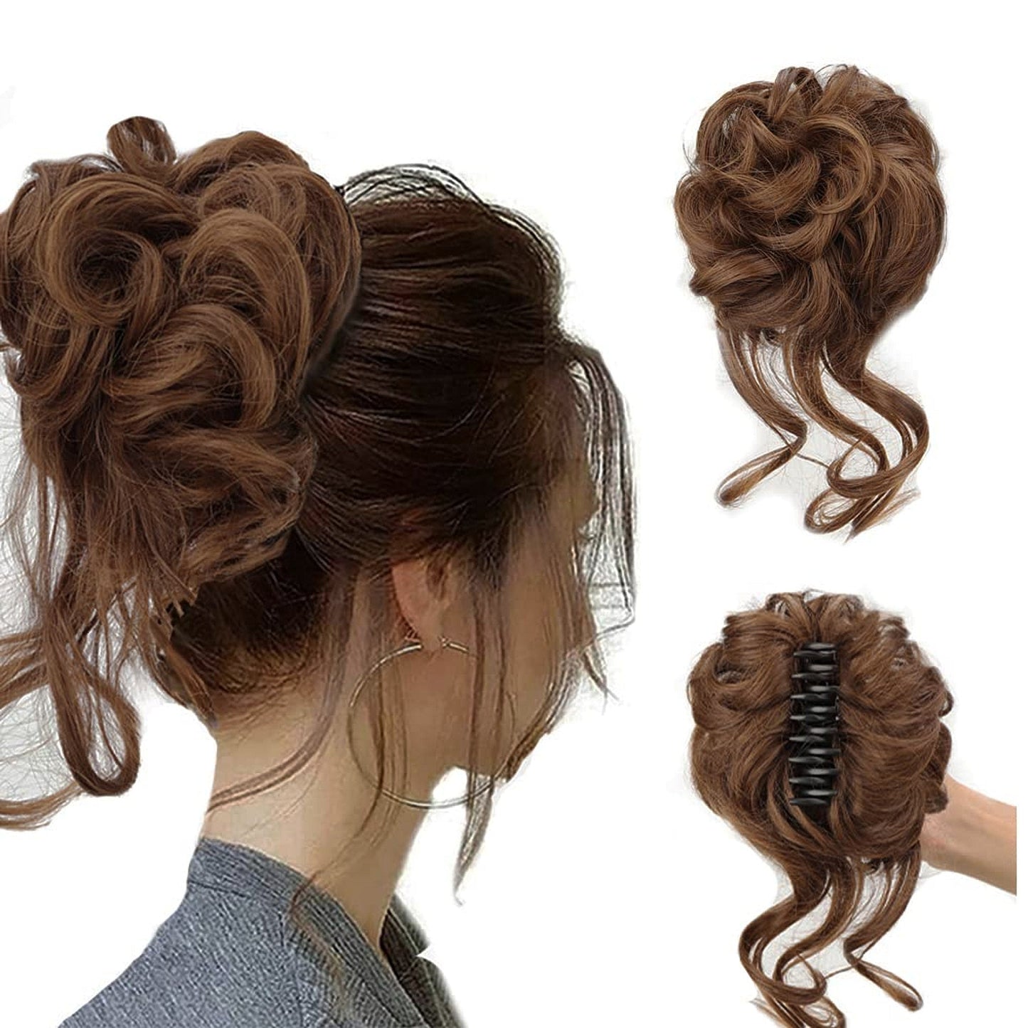 WavyWrap Messy Bun Haartoupet Wellig Lockig Chignon Pferdeschwanz Haartoupet für den täglichen Gebrauch