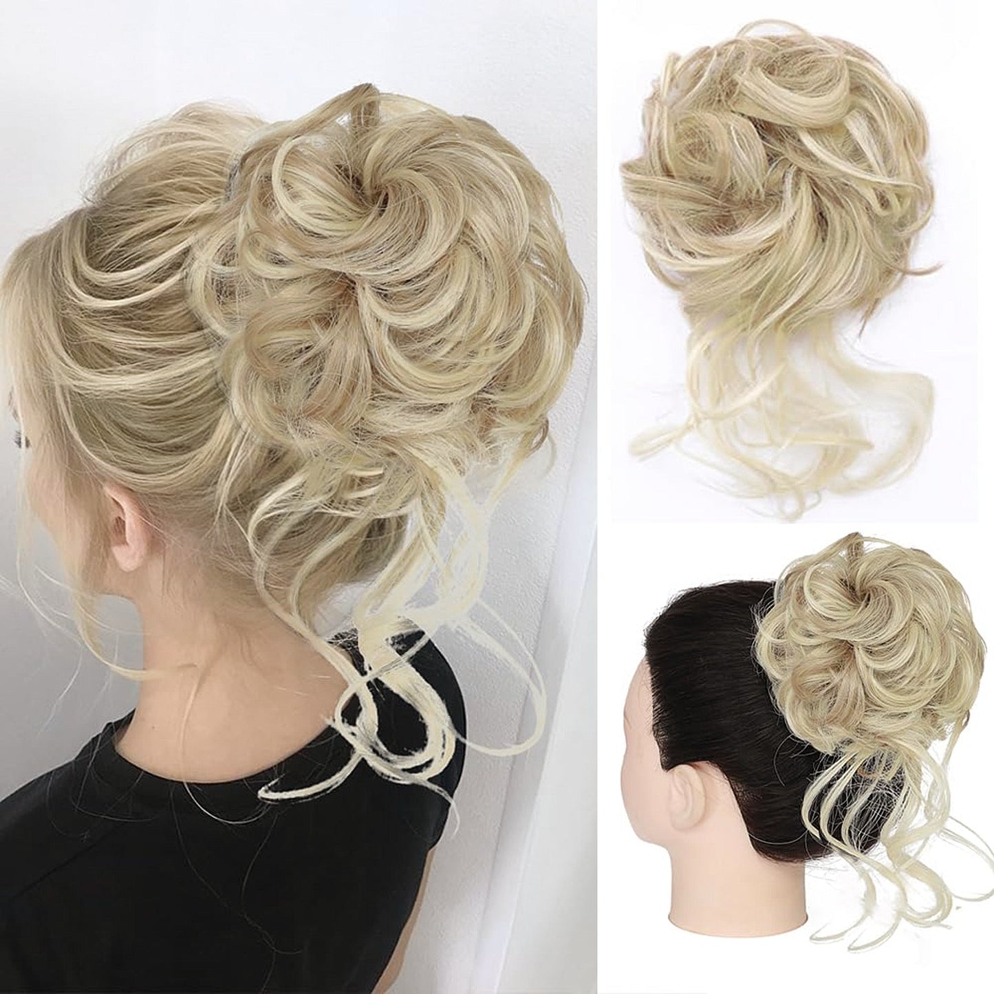 WavyWrap Messy Bun Haartoupet Wellig Lockig Chignon Pferdeschwanz Haartoupet für den täglichen Gebrauch