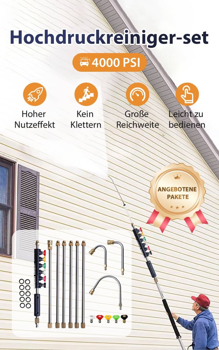Hochdruckreiniger-Set (Maximaler Druck 4000 PSI)