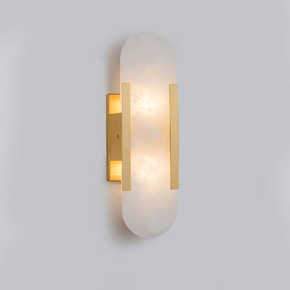 Sorenis — Verlängerte Alabaster-Wandlampe mit klassischem Metalldesign