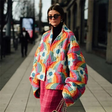 Bedruckter Strickjacke aus Baumwolle