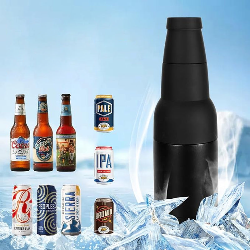 Bierflaschen und Dosenkühler mit Bieröffner